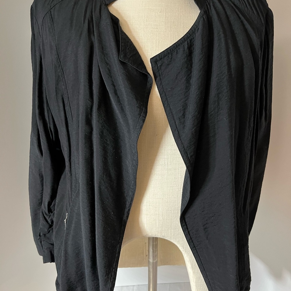 Stylish Black Open Front Jacket